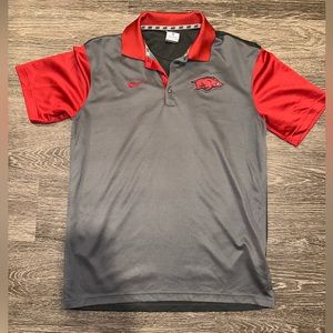 Red/Charcoal Arkansas Razorback Nike Golf Shirt